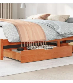 New Bedlades 2 st 95x55x17 massief grenenhout wasbruin Organiseren