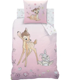 Clearance Bedlinnen set bedrukt 100% katoen, BAMBI FLOWERS Dekbedovertrekken