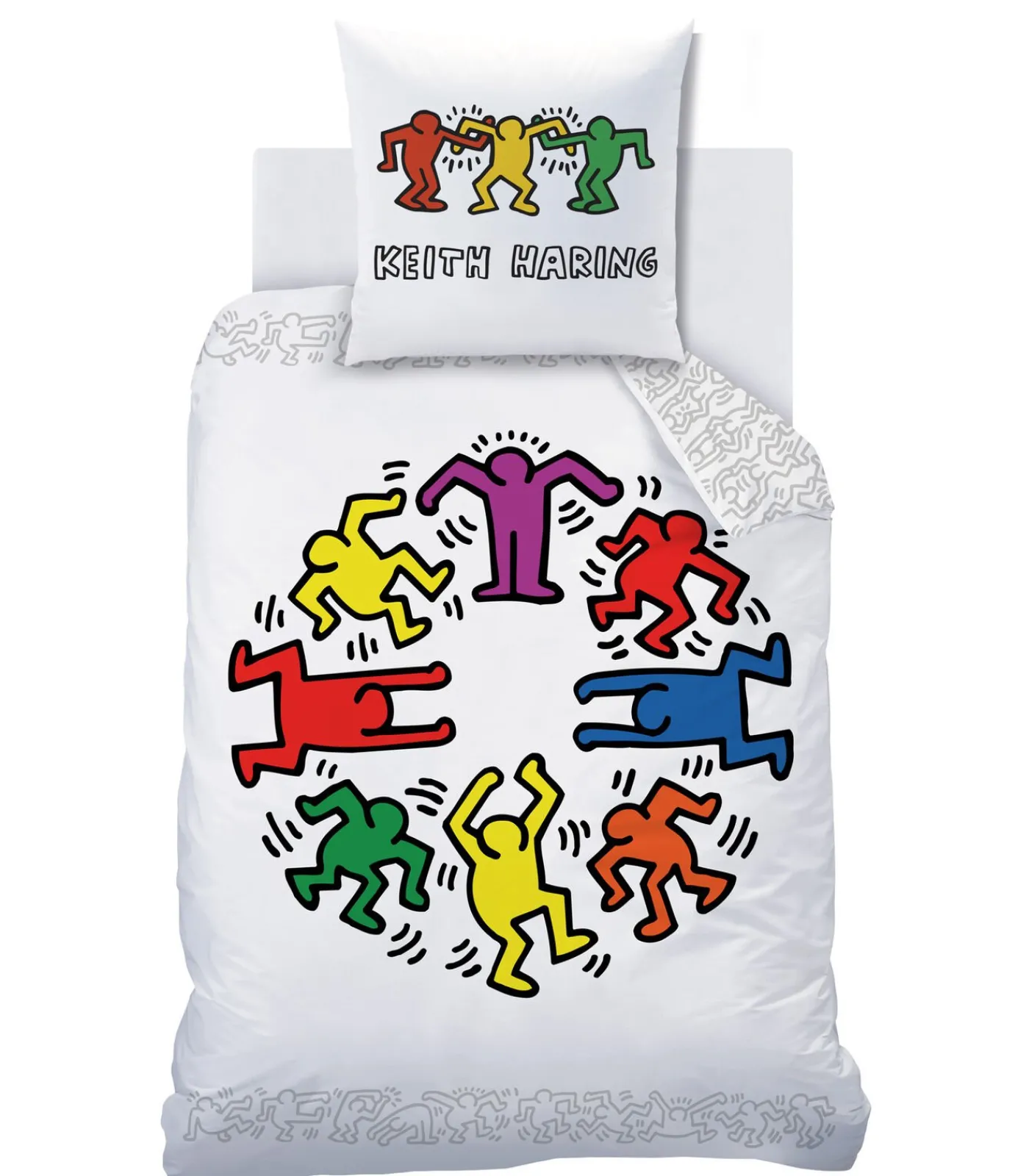 Online Bedrukt beddengoed 100% katoen, KEITH HARING PARTY Dekbedovertrekken