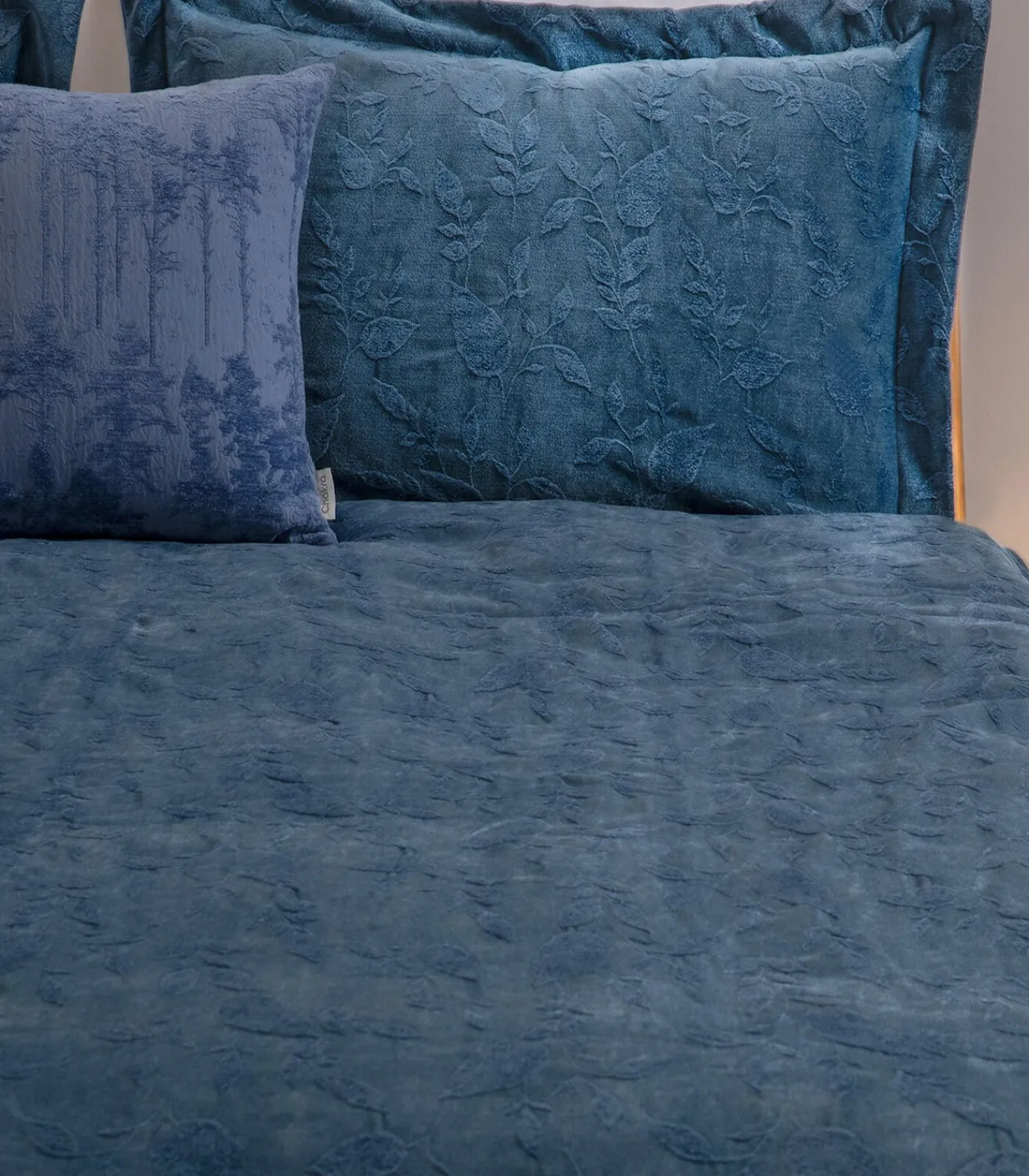 Bedsprei 2 personen Folha 240x260 cm Nachtblauw (1 Bedsprei, 2 Kussenslopen) Bedspreien