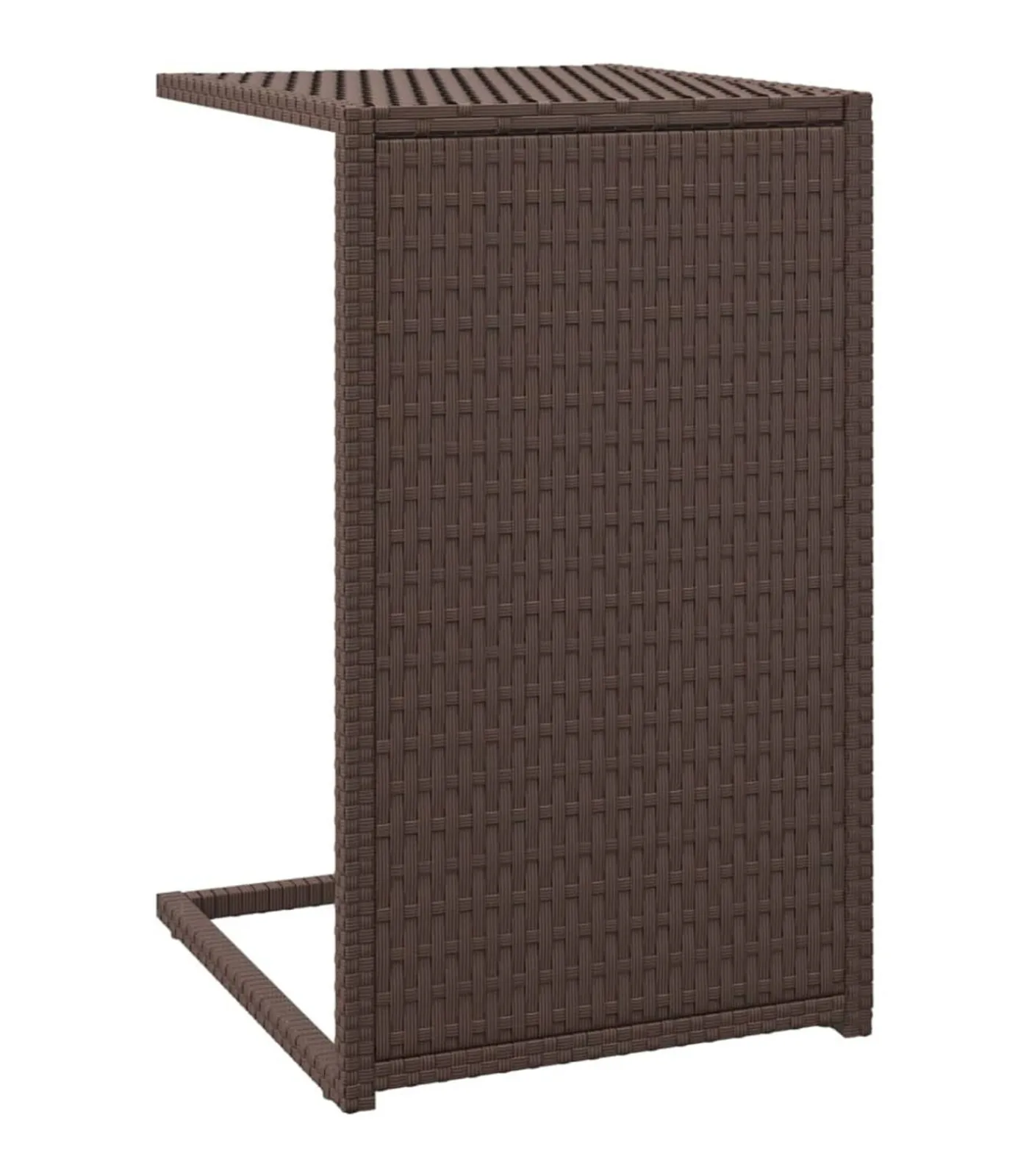 Online Bijzettafel C-vormig 40x35x60 cm poly rattan bruin Tafels