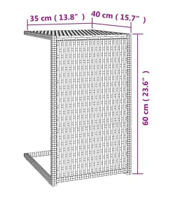 Online Bijzettafel C-vormig 40x35x60 cm poly rattan bruin Tafels