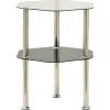 Online Bijzettafel 2-laags 38x38x50 cm gehard glas transparant zwart Tafels