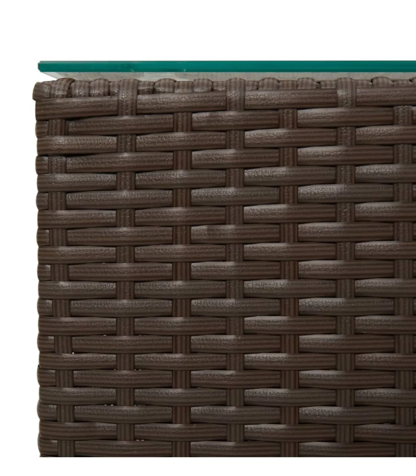 New Bijzettafel met glazen blad 35x35x52 cm poly rattan bruin Tafels