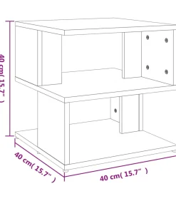 Discount Bijzettafel 40x40x40 cm bewerkt hout betongrijs Tafels