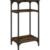 Discount Bijzettafel 40x30x75 cm bewerkt hout gerookt eikenkleurig Tafels