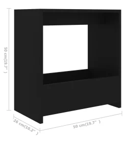 Sale Bijzettafel 50x26x50 cm bewerkt hout zwart Tafels