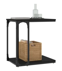 Hot Bijzettafel 50x35x52 cm bewerkt hout zwart Tafels