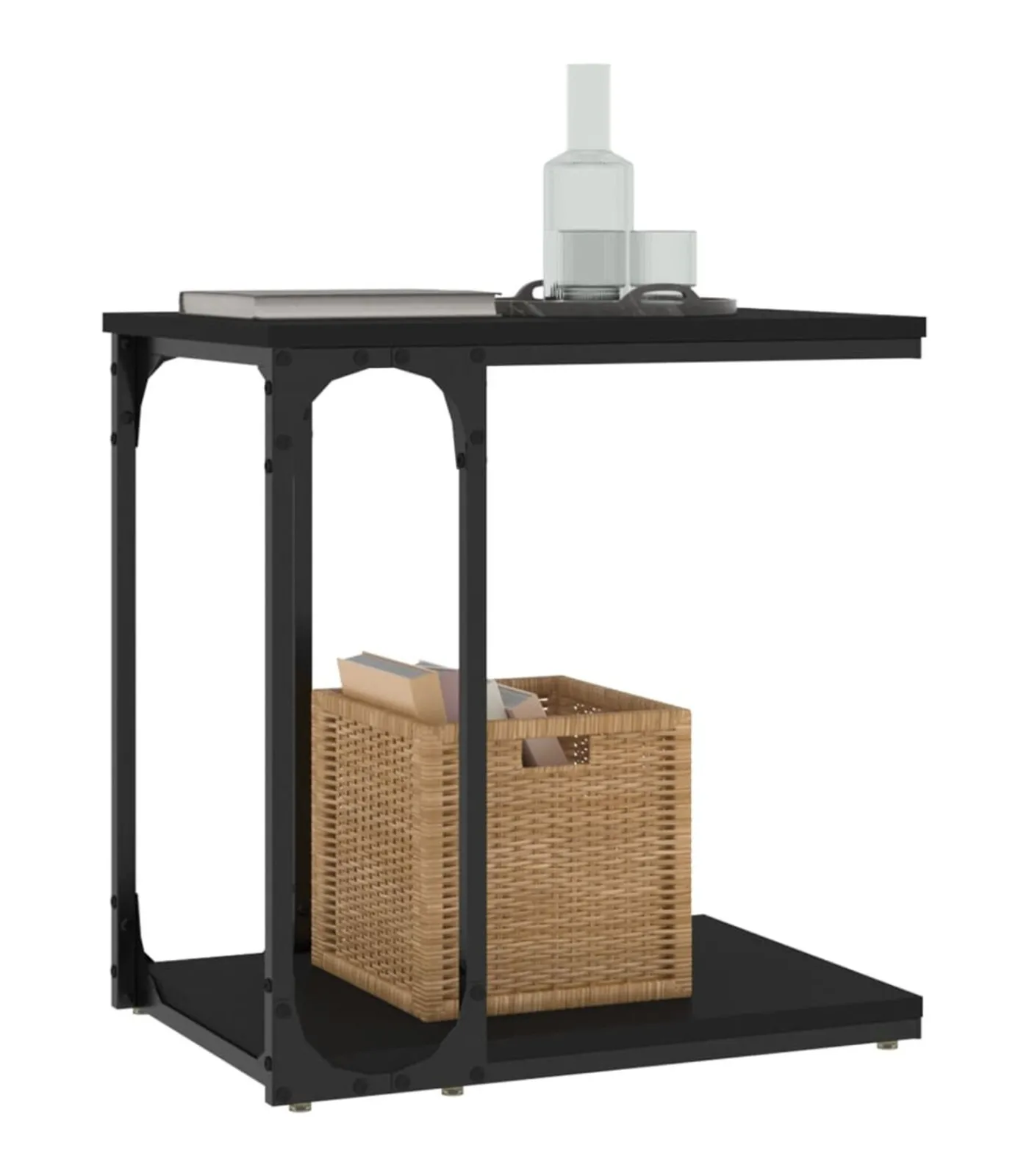 Hot Bijzettafel 50x35x52 cm bewerkt hout zwart Tafels