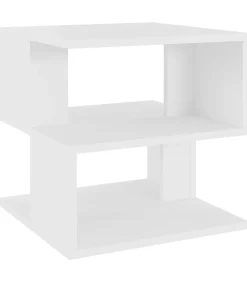 Clearance Bijzettafel 40x40x40 cm bewerkt hout wit Tafels