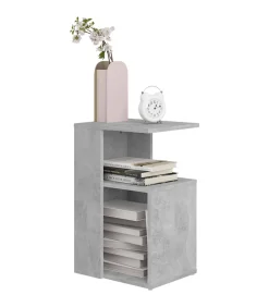 Outlet Bijzettafel 36x30x56 cm bewerkt hout betongrijs Tafels