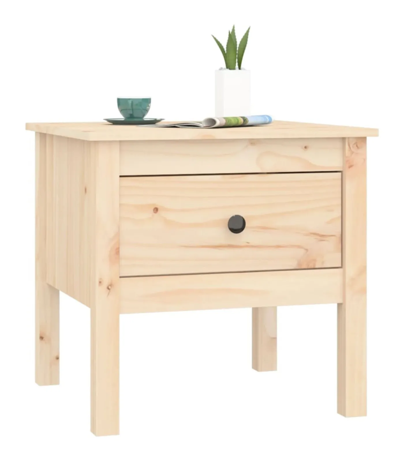 Discount Bijzettafel 50x50x49 cm massief grenenhout Tafels