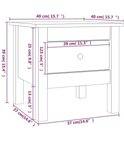 Hot Bijzettafel 40x40x39 cm massief grenenhout zwart Tafels