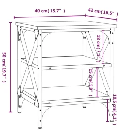 Hot Bijzettafels 2 st 40x42x50 cm bewerkt hout zwart Tafels