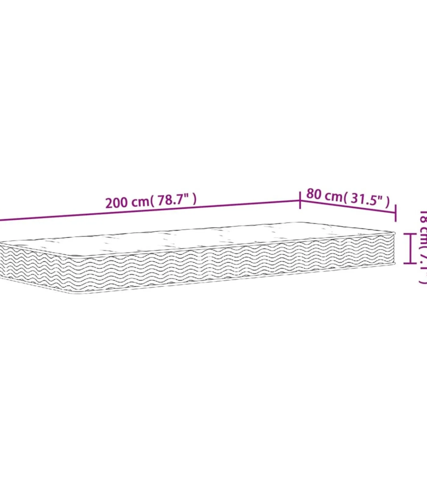 Best Binnenveringmatras middelhard 80x200 cm Matrasbeschermer