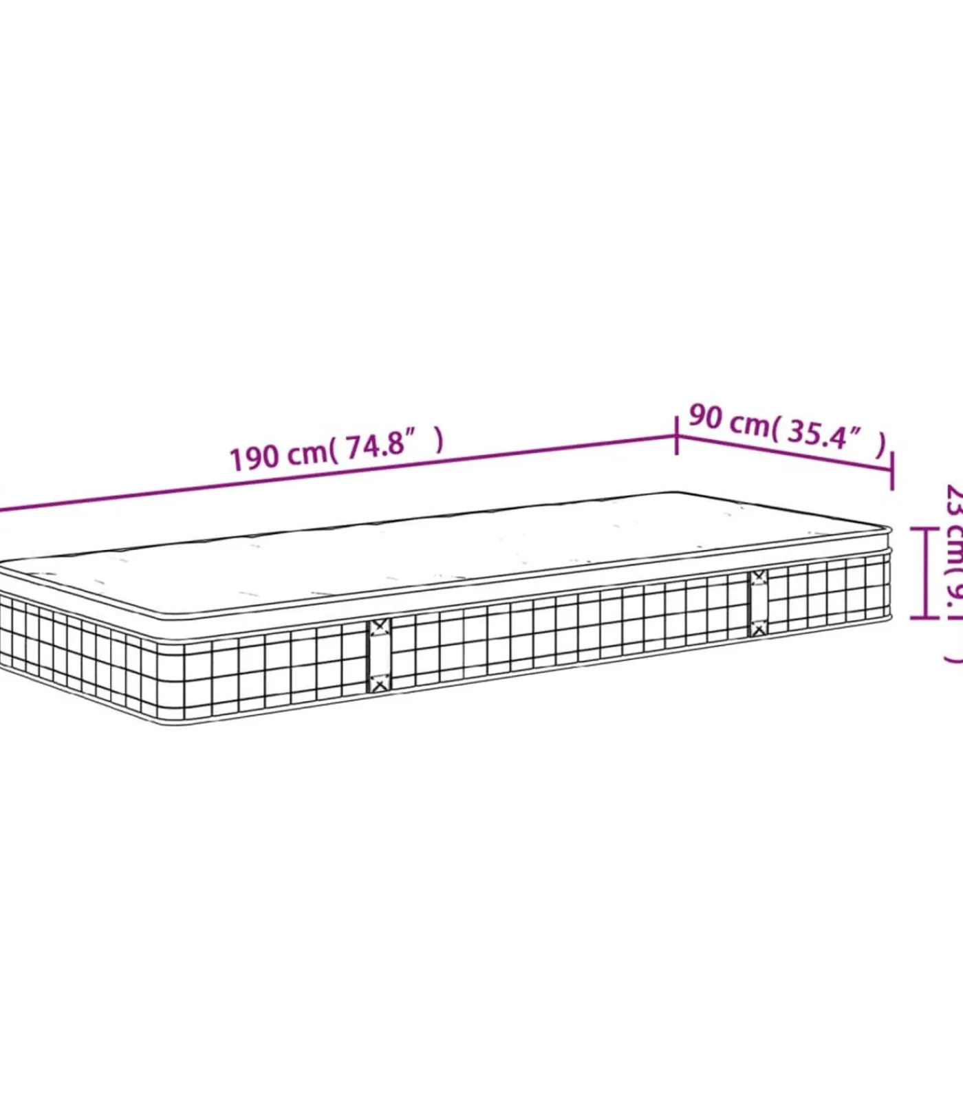 Discount Binnenveringmatras middelhard 90x190 cm Single Size Matrasbeschermer