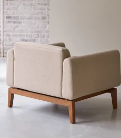 Best Bjorn - Fauteuil in massief eiken en ecru stof Zetels