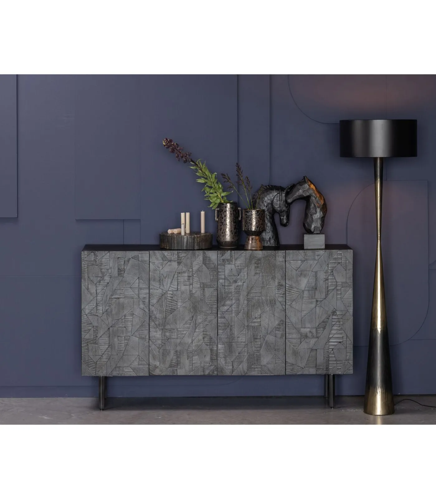 Sale Blackout Too Staande Lamp - Zwart - 151x45x45 Vloerlampen