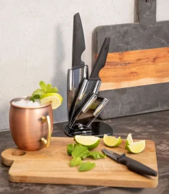 Outlet Blok met 3 keramische messen met houder Bestek