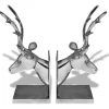 Boekensteunen herten 2 stuks aluminium zilver Decoratie
