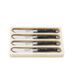 Discount Botermessen Zwart - 4 stuks Bestek