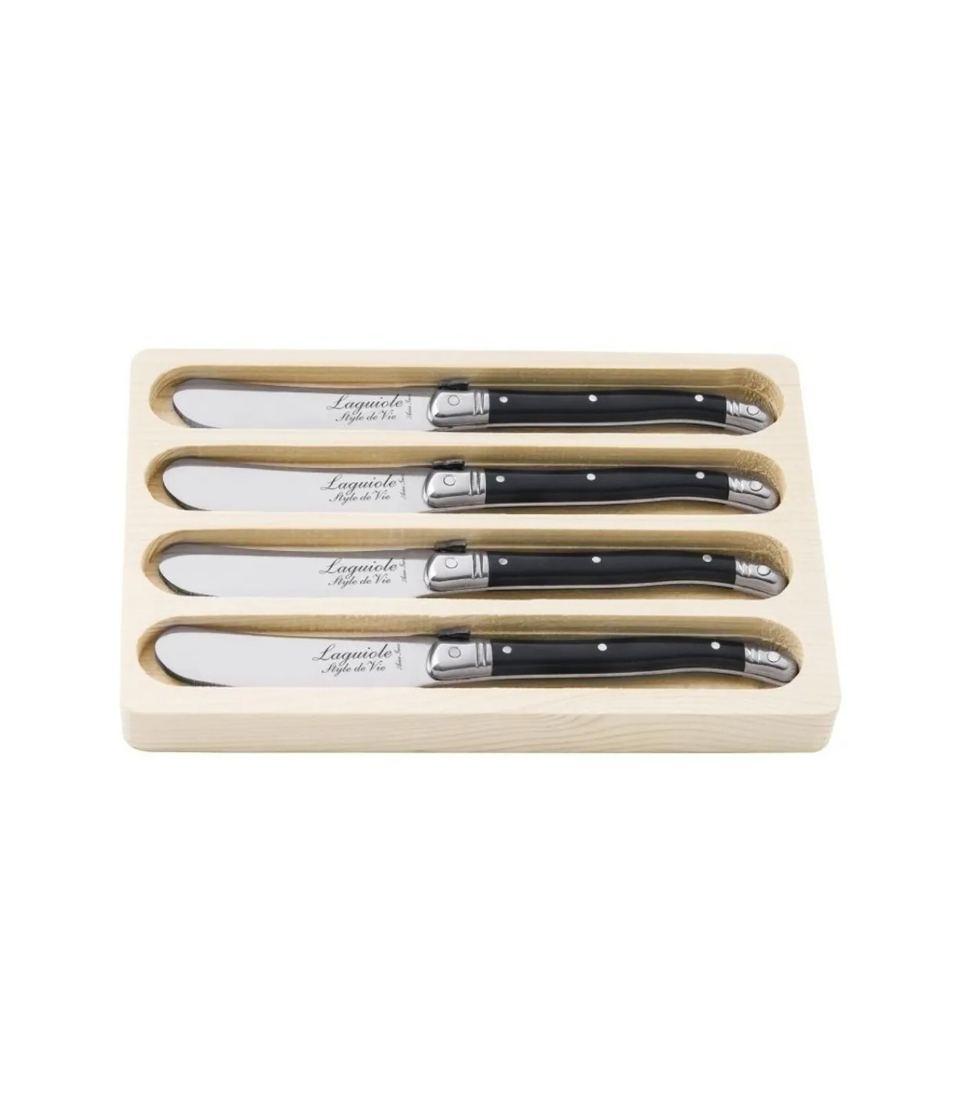 Discount Botermessen Zwart - 4 stuks Bestek