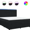 Boxspring met matras fluweel zwart 200x200 cm Bedden
