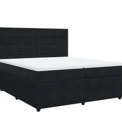 Boxspring met matras fluweel zwart 200x200 cm Bedden