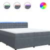Outlet Boxspring met matras fluweel donkergrijs 200x200 cm Bedden