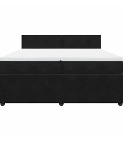 Boxspring met matras fluweel zwart 200x200 cm Bedden