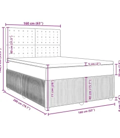 Best Boxspring met matras fluweel donkerblauw 160x200 cm Bedden