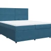 Clearance Boxspring met matras fluweel donkerblauw 200x200 cm Bedden