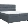 New Boxspring met matras fluweel donkergrijs 200x200 cm Bedden