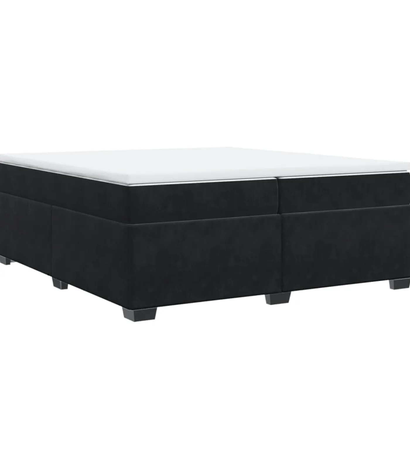 Outlet Boxspring met matras fluweel zwart 200x200 cm Bedden