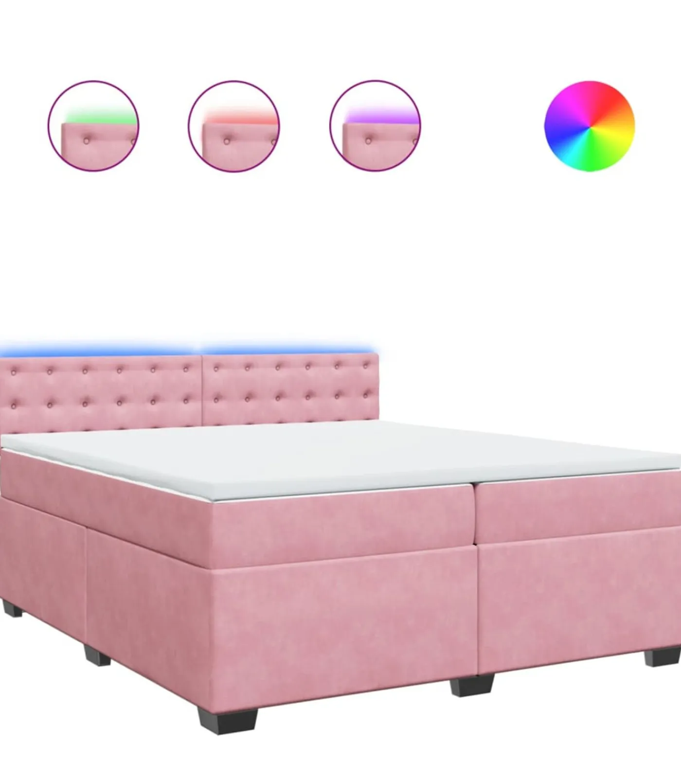 Boxspring met matras fluweel roze 200x200 cm Bedden