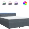 Online Boxspring met matras fluweel donkergrijs 200x200 cm Bedden