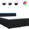 Hot Boxspring met matras fluweel zwart 200x200 cm Bedden