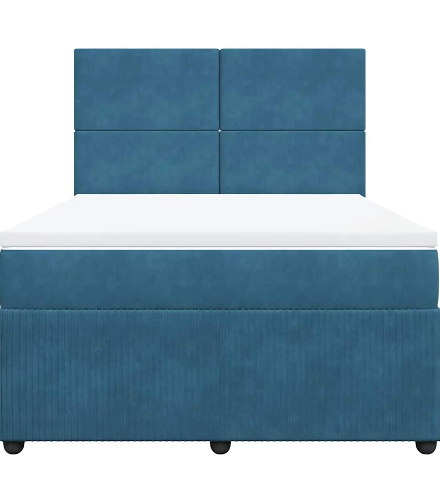 Outlet Boxspring met matras fluweel donkerblauw 160x200 cm Bedden