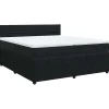 Best Boxspring met matras fluweel zwart 200x200 cm Bedden