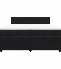 New Boxspring met matras fluweel zwart 200x200 cm Bedden