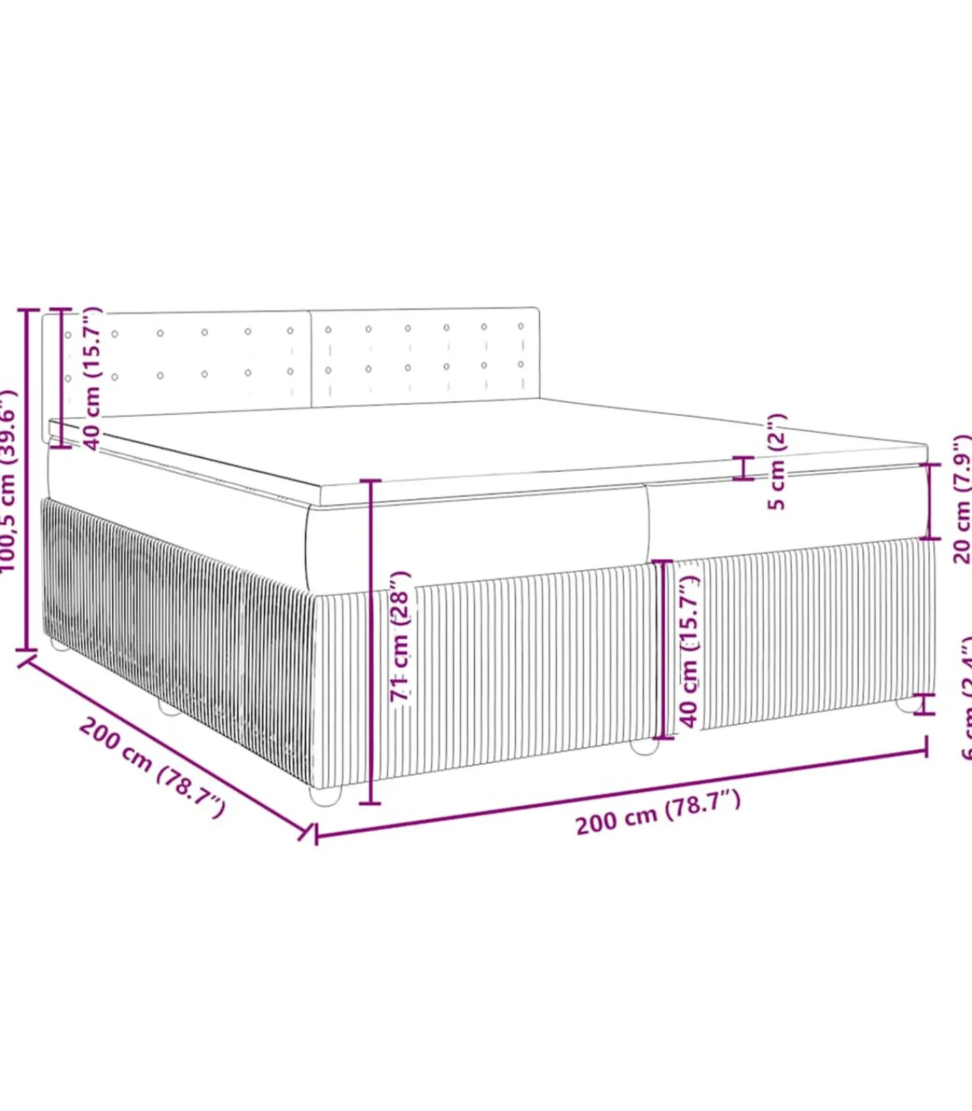 New Boxspring met matras fluweel zwart 200x200 cm Bedden