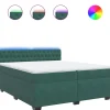 Online Boxspring met matras fluweel donkergroen 200x200 cm Bedden