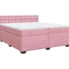 New Boxspring met matras fluweel roze 200x200 cm Bedden