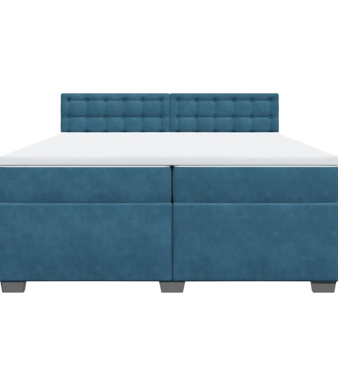 New Boxspring met matras fluweel blauw 200x200 cm Bedden