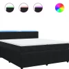 Online Boxspring met matras fluweel zwart 200x200 cm Bedden