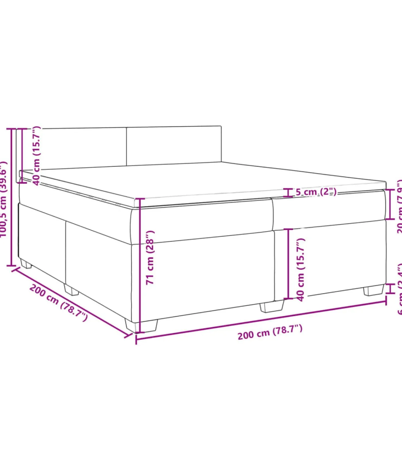 Online Boxspring met matras fluweel lichtgrijs 200x200 cm Bedden