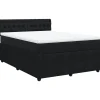 Best Boxspring met matras fluweel zwart 140x200 cm Bedden