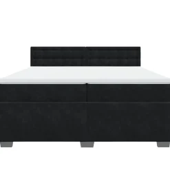 Outlet Boxspring met matras fluweel zwart 200x200 cm Bedden