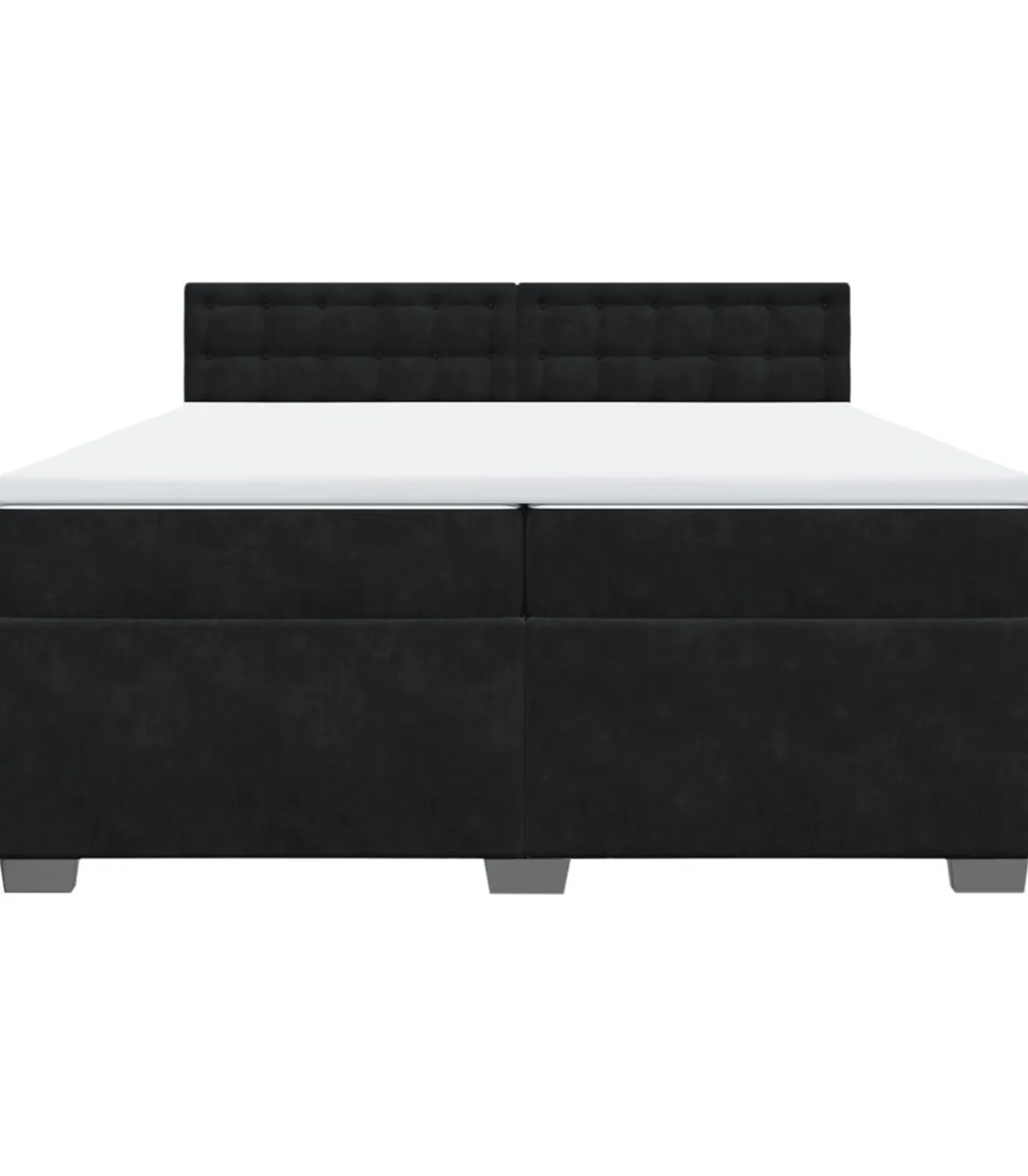 Outlet Boxspring met matras fluweel zwart 200x200 cm Bedden