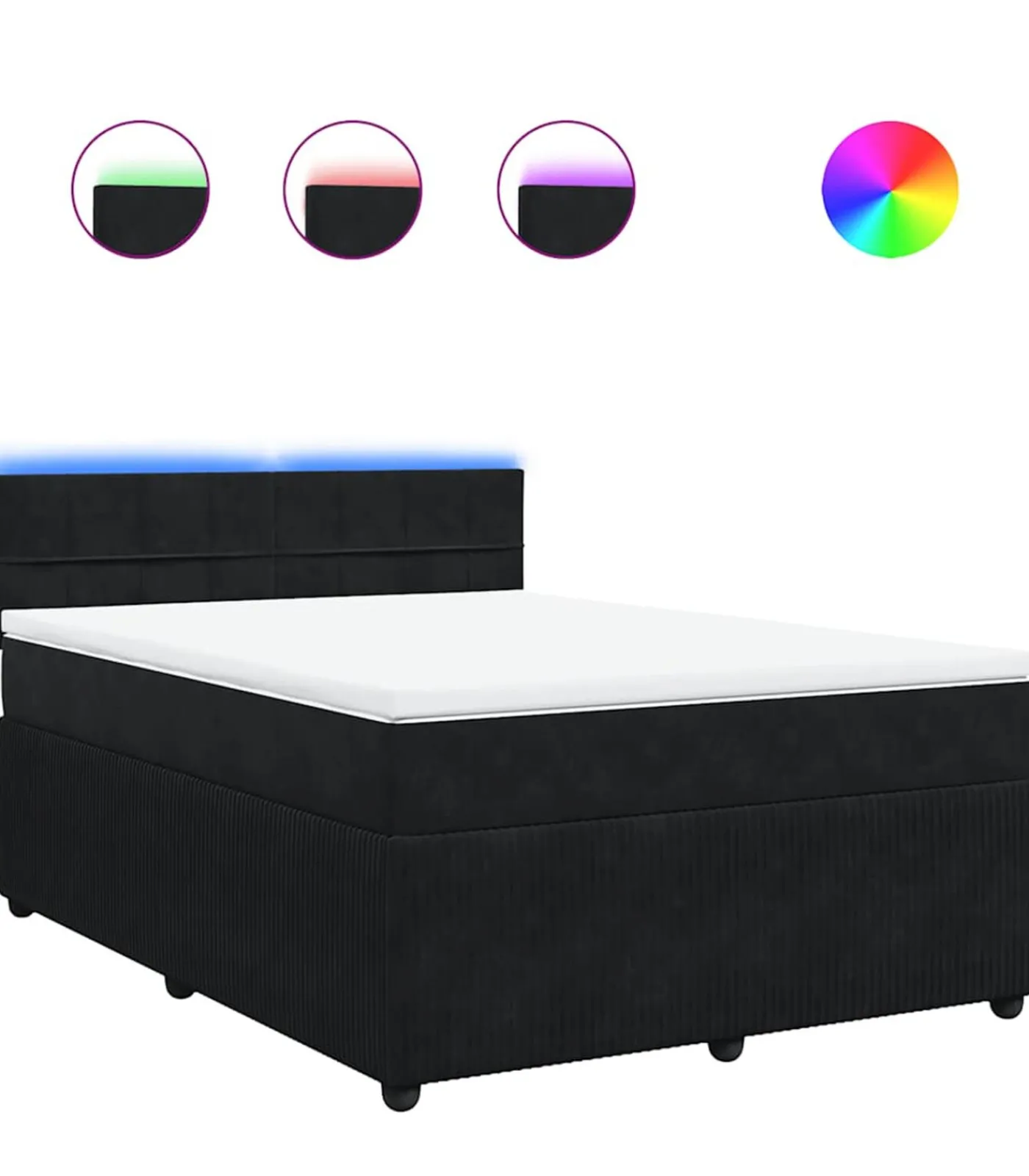 Sale Boxspring met matras fluweel zwart 140x200 cm Bedden